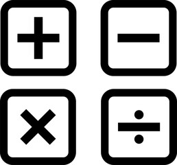 Obraz premium Basic mathematical operation symbols in modern design