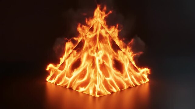 Dynamic Fire Shapes Forming Geometric Frames.