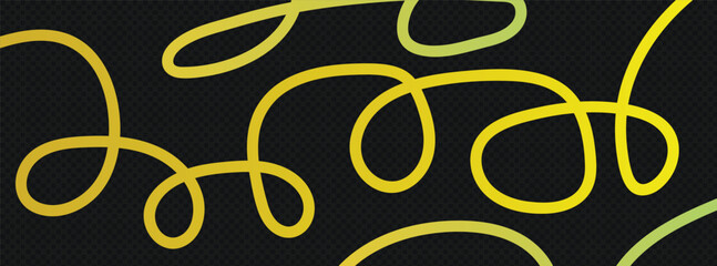 Vibrant yellow loops on black background