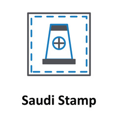 Saudi Stamp Vector Icon which can easily modify or edit