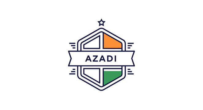 Azadi Shield Logo Illustration with Flag Colors and Star