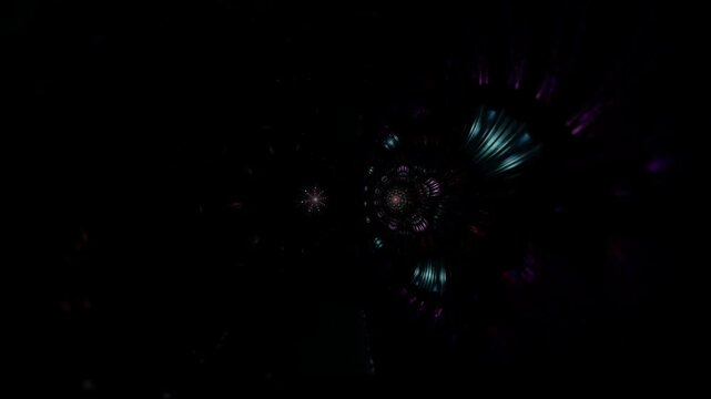 Fractal torus eye unfolding inside a psychedelic dmt realm, sacred geometry expanding through hyperspace layers, immersive visionary environment inspired by elf machine architecture
