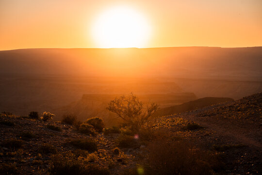Sunset over Fish River Canyon in Namibia