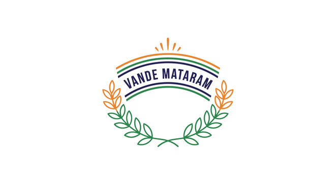 Colorful Vande Mataram Emblem with Artistic Design