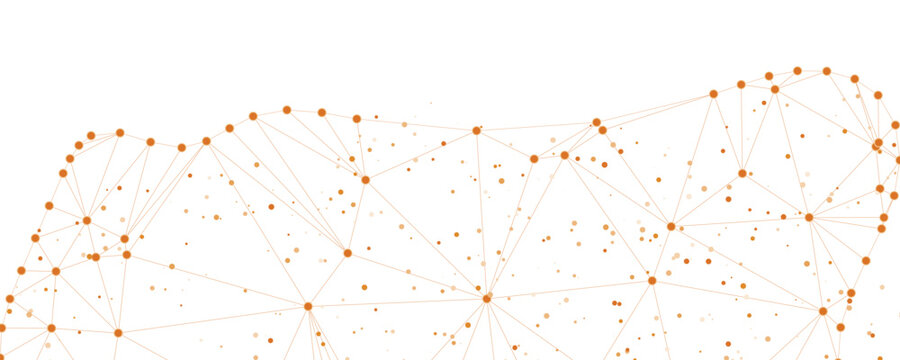 Abstract network nodes and connecting lines technology background