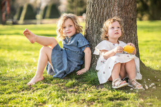 Joyful Easter celebration with children outdoors