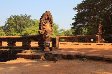 Naklejka premium ancient khmer bridge (spean praptos) in the siem reap province in cambodia