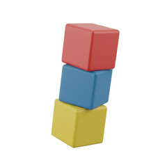 Obraz premium Stacked Colorful Building Blocks Toy Concept