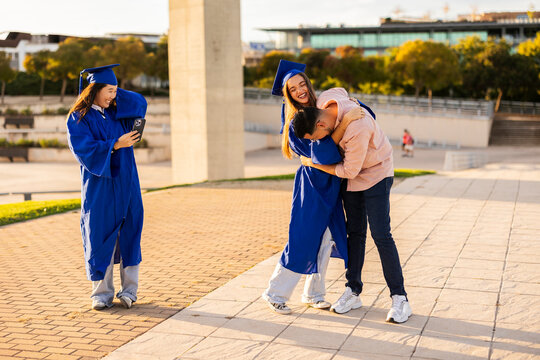 Joyous graduation celebration among friends