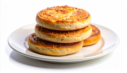Traditional Bannock Bread on White Background