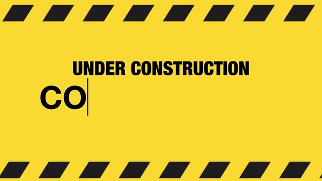 Under Construction, Coming Soon! &ndash; Yellow and Black Warning Style Text Animation