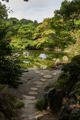 Stone path in the Imperial Gardens in Tokyo