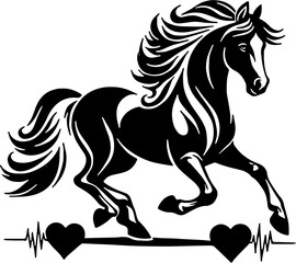Obraz premium True love horse silhouette vector