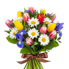 Vibrant bouquet of assorted flowers in a beautiful arrangement
