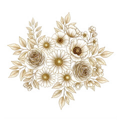 A beautiful arrangement of dried flowers in various shades of brown and beige