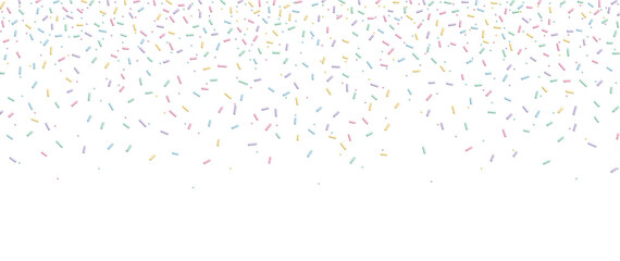 Plakat Colorful sprinkles banner background, colorful falling decorative sprinkles background