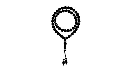 Black Prayer Beads on White Background 5.