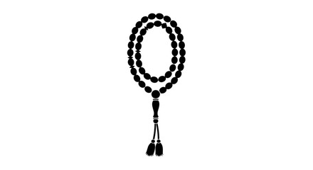 Black Prayer Beads on White Background 4.