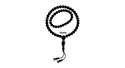 Black Prayer Beads on White Background 6.