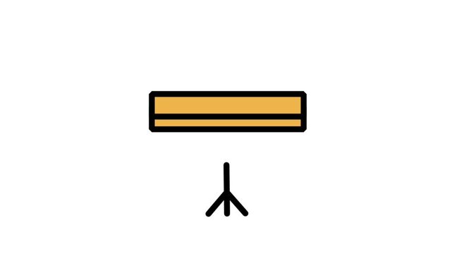 Presentation Clock Motion Icon. Business presentation board animation featuring a clock icon for time management, deadlines, and project scheduling.