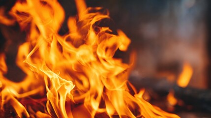 Flames rise and dance above logs in a warm fire during a cool evening
