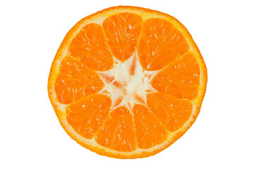 Orange half on white
