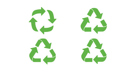 Obraz premium Green recycling symbol set for eco-friendly sustainability and environmental conservation
