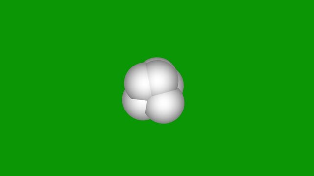 Atomic particle, showcasing atomic particles, electron orbit, quantum energy, Glowing atom symbol with electrons, Neon blue glowing atom symbol, Atomic particle on green screen background. 4k video
