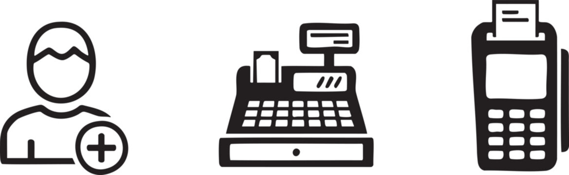 Register Cash Register Pos Retail Finance Icons