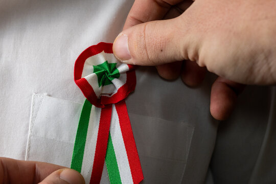 Hungarian National Cockade On Shirt
