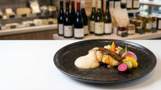 Modern fermented cuisine: A dish of miso-marinated fish and colorful pickles
