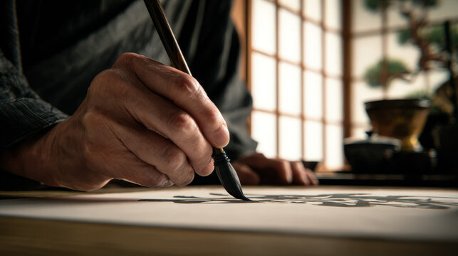 Sumi-e Artist at Work