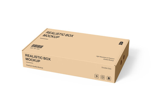 Cardboard Mailing Box Mockup Template