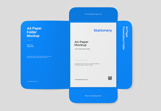 Modern A4 Presentation Folder Mockup PSD