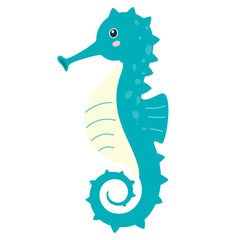 cartoon seahorse vector