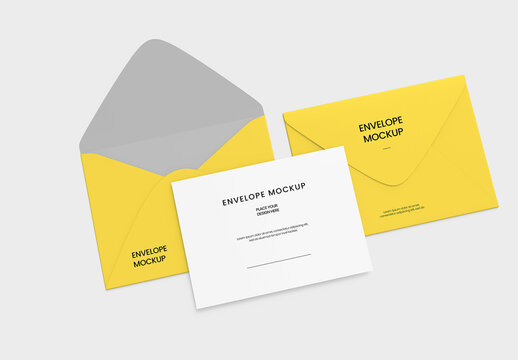 Envelope Mockup Set with Greeting Card