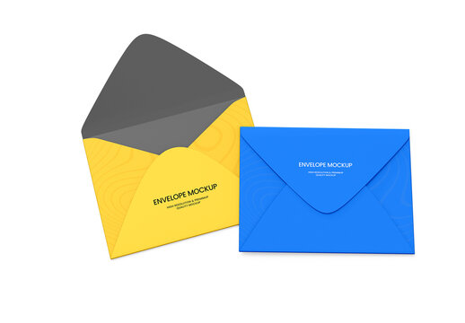 Open and Closed Envelope Mockup