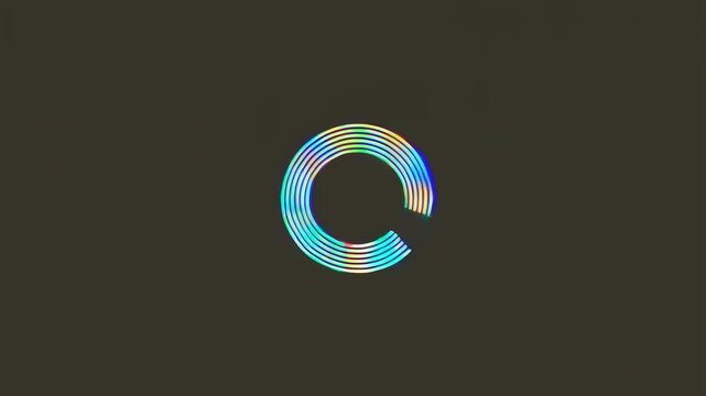 Colorful circular logo animation on a dark background. Represents creativity, branding, and modern design aesthetics