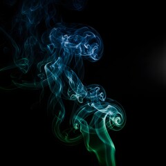 Obraz premium Mystical Blue and Green Smoke Swirls