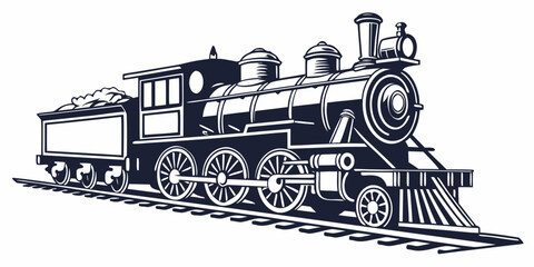 A vintage steam locomotive with intricate details and a sense of historical charm. © Gf