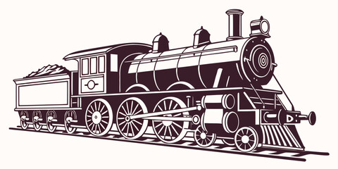 A vintage steam locomotive with intricate details and a powerful presence © Gf