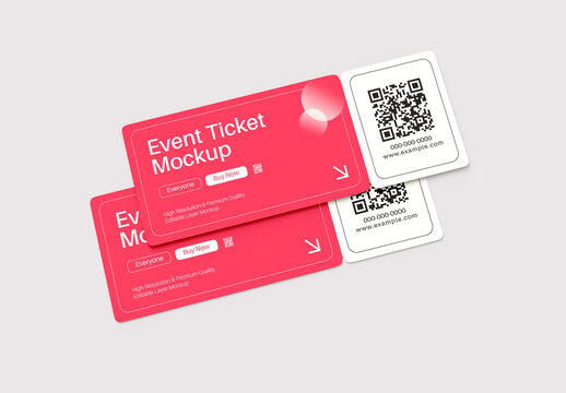 Event Ticket Mockup Set Layout