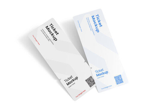 Modern Event Ticket Mockup with QR Code