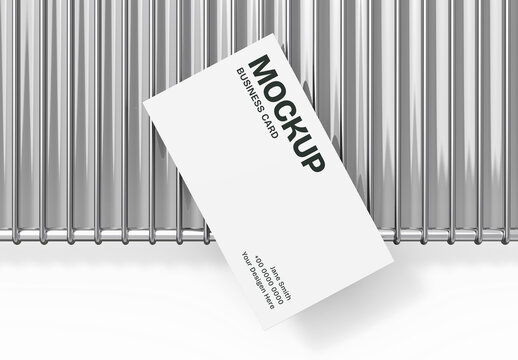 Minimal Business Card Mockup on Metal Rack