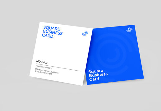 Square Business Card Mockup