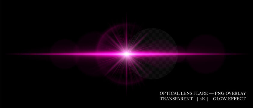 Bright optical flare with smooth diffusion and glowing reflection beams. Suitable for overlay effects, light compositions, and visual design in modern projects.