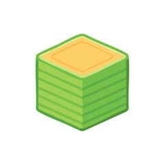 Fototapeta premium Stacked green and yellow square block illustration