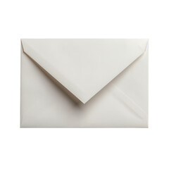 White envelope with triangular flap, top view isolated on Transparent Background