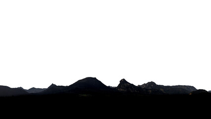 a mountains in the Alps in Austria  on transparent background 