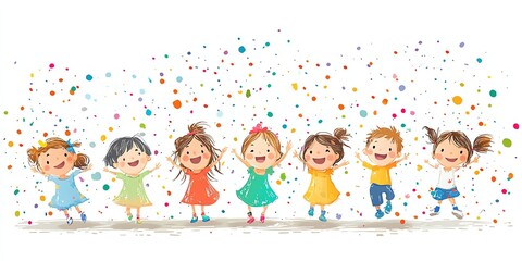Fototapeta premium Illustration of Childrens Day Children